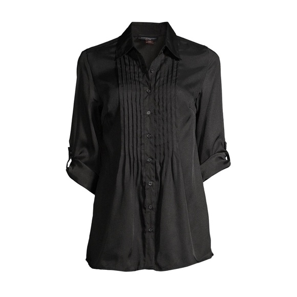 WHITE STAG Tunic Top Size XL 16-18 Womens Pleated Front Roll Up Long Sleeve NWOT - Picture 4 of 8